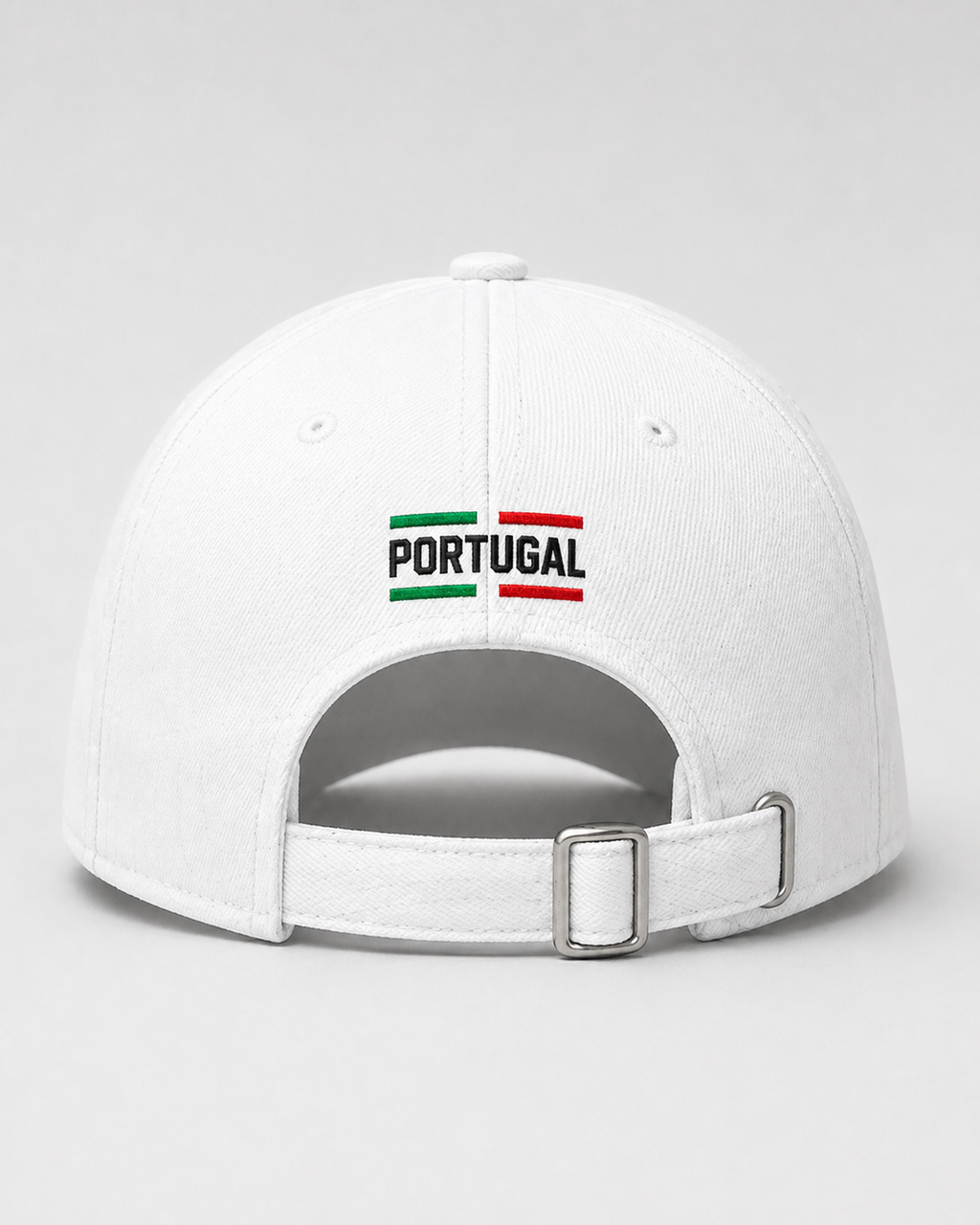Portugal Embroidered White Baseball Cap – Green Red Flag Block Design