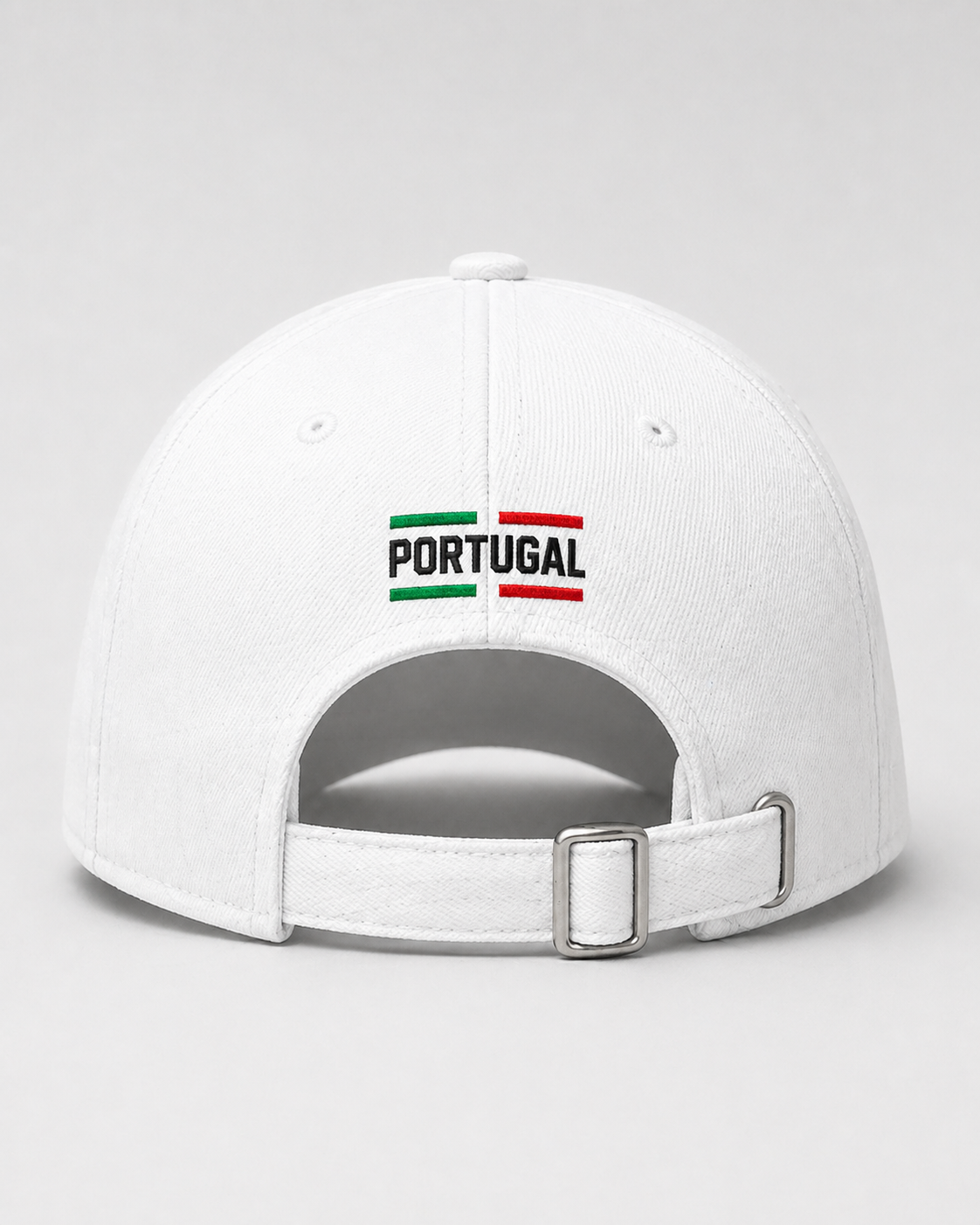 Portugal Embroidered White Baseball Cap – Green Red Flag Block Design