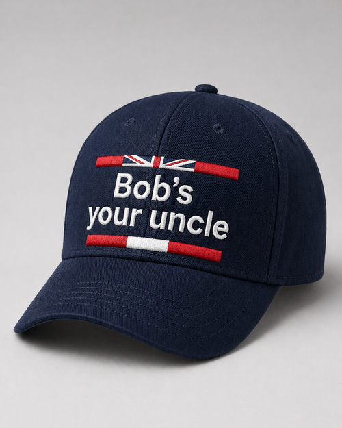 Bob’s Your Uncle England Embroidered Baseball Cap – UK Flag Style Hat