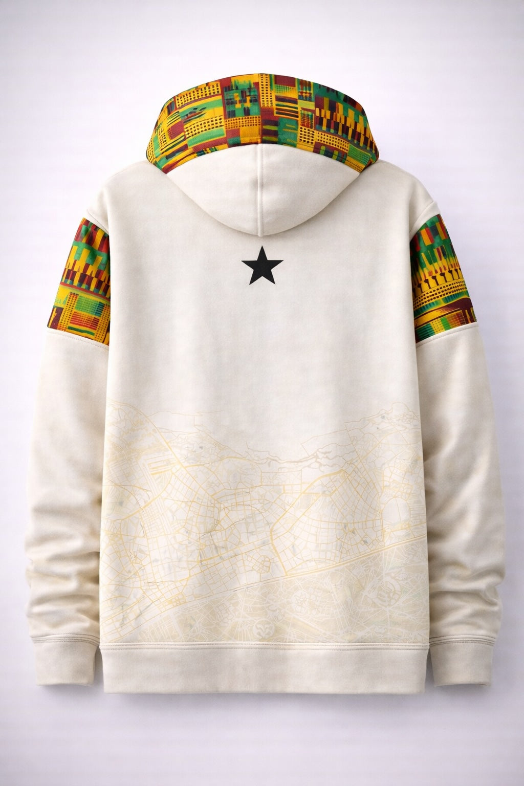 Ghana Accra Street Map Hoodie – Kente Street Edition